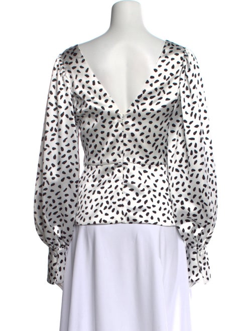 Self-Portrait Animal Print V-Neck Blouse