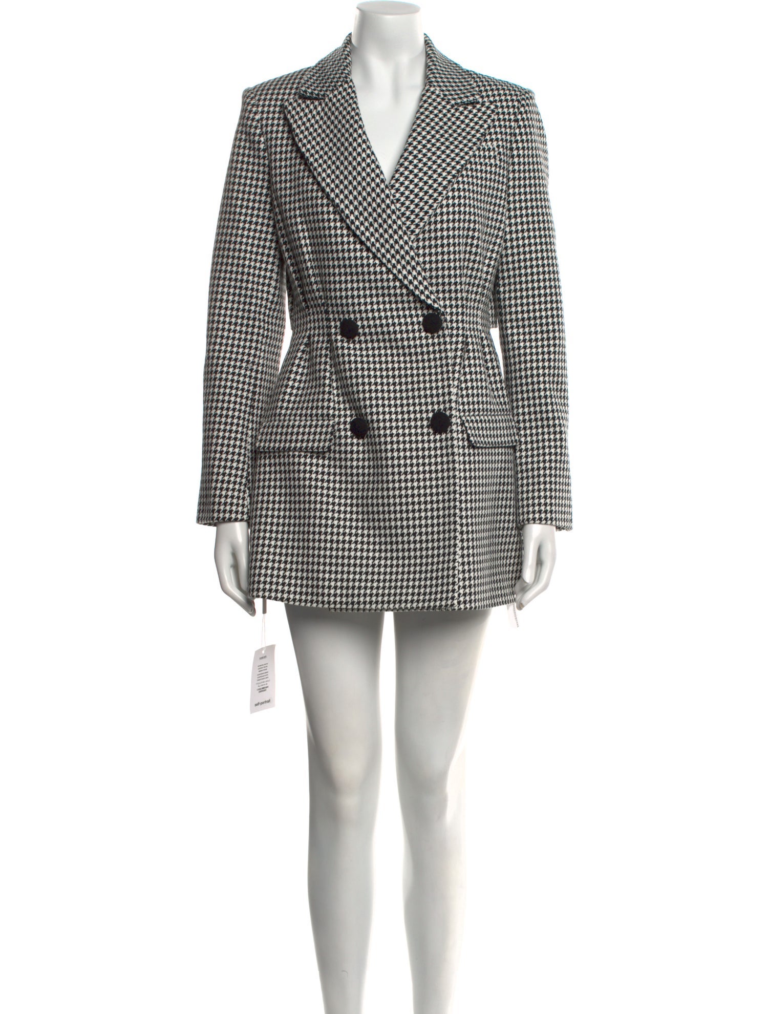 Self-Portrait Houndstooth Print Blazer
