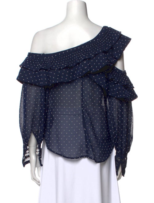 Self-Portrait Polka Dot Print Off-The-Shoulder Blouse