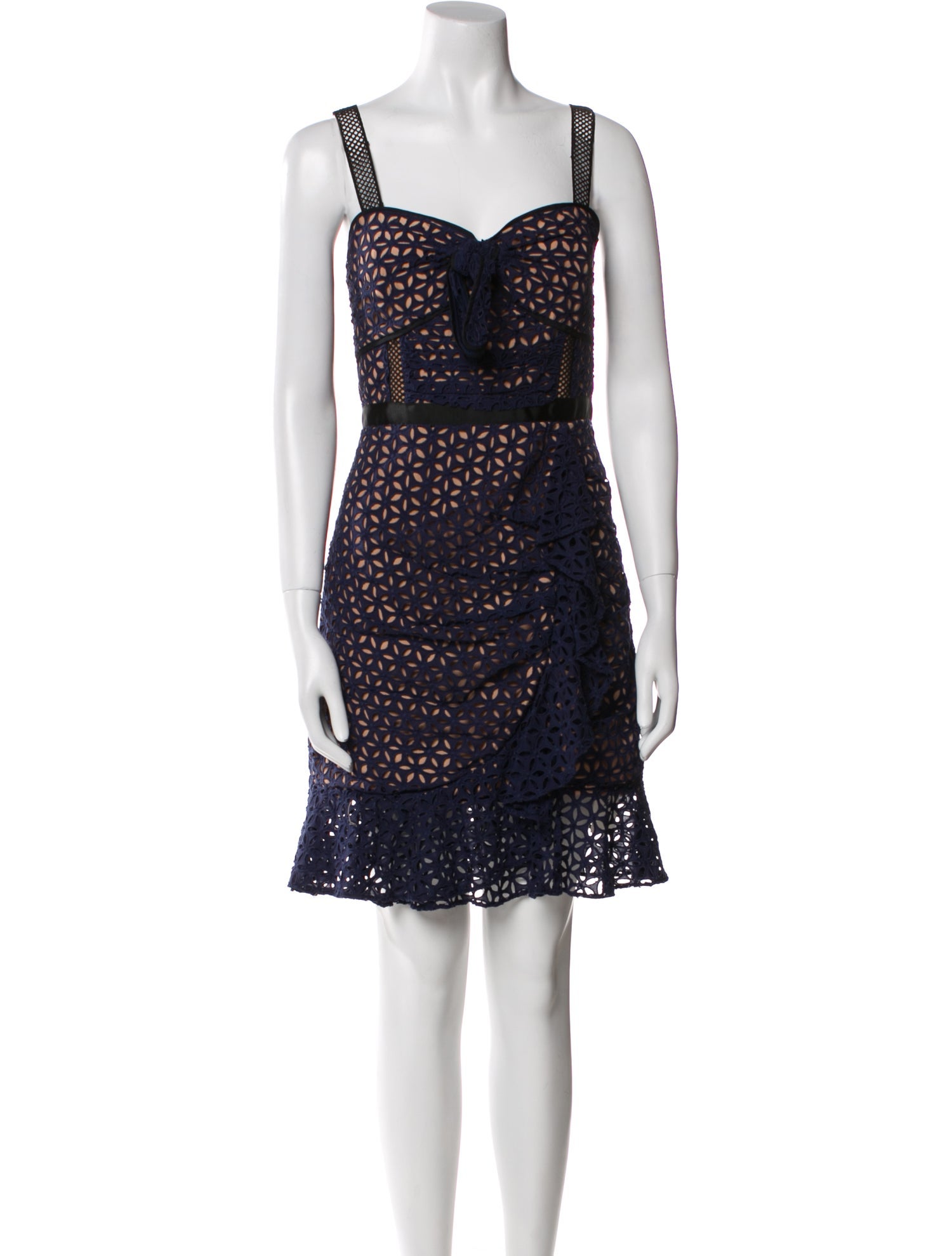 Self-Portrait Lace Pattern Mini Dress