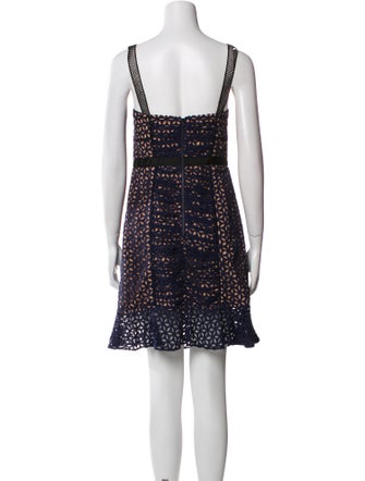 Self-Portrait Lace Pattern Mini Dress