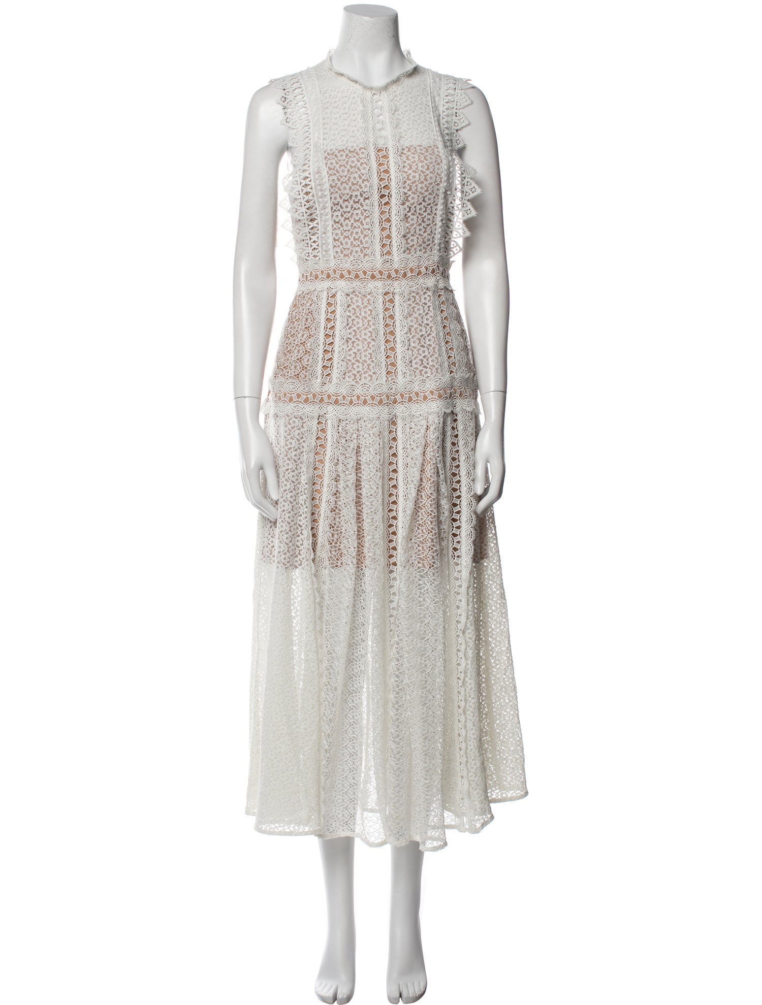 Self-Portrait Crew Neck Knee-Length Dress