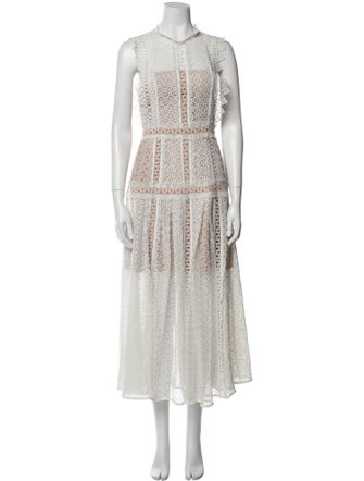 Self-Portrait Crew Neck Knee-Length Dress