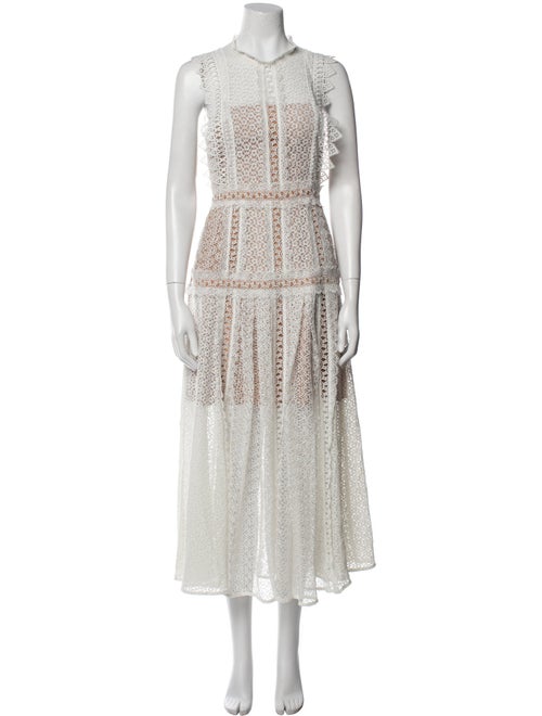 Self-Portrait Crew Neck Knee-Length Dress