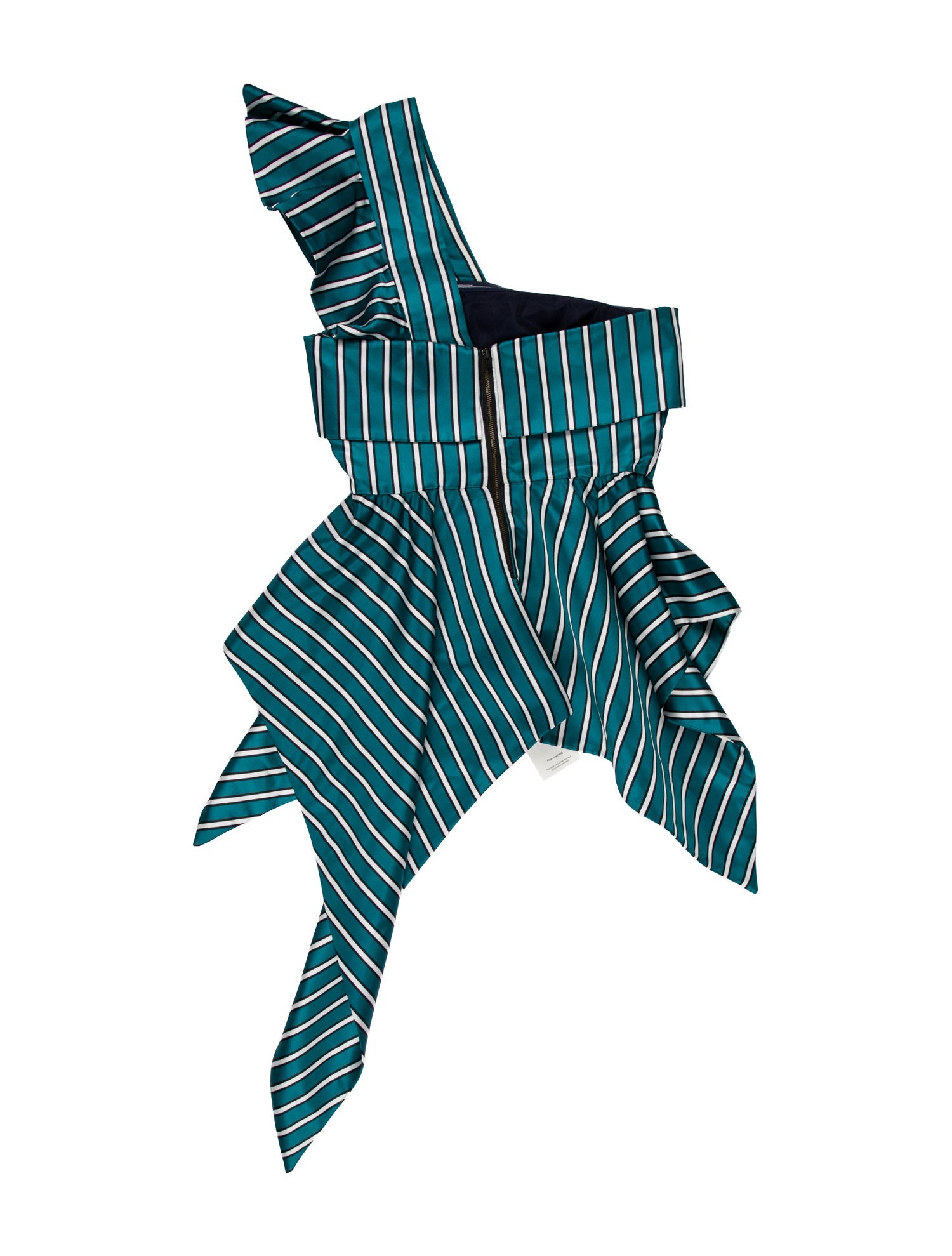 Self-Portrait Striped One-Shoulder Crop Top