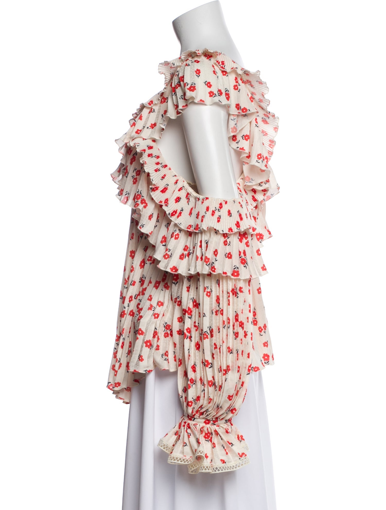 Self-Portrait Floral Print Asymmetrical Blouse