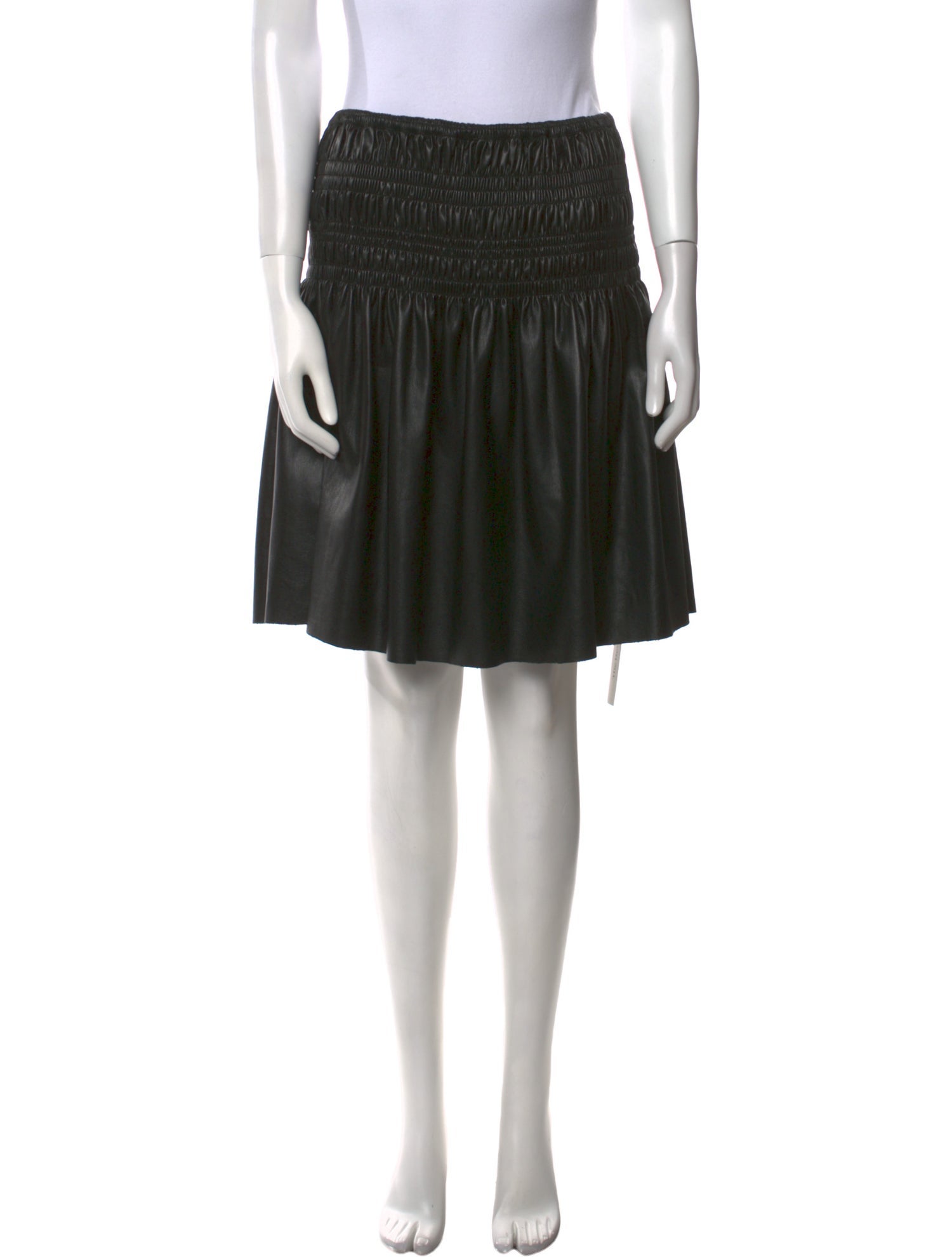 Self-Portrait Faux Leather Knee-Length Skirt