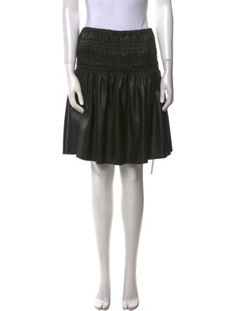 Self-Portrait Faux Leather Knee-Length Skirt