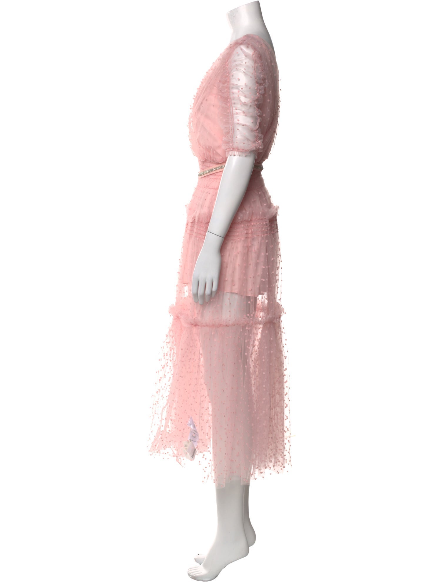 Self-Portrait V-Neck Midi Length Dress