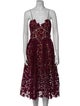 Self-Portrait Lace Pattern Midi Length Dress