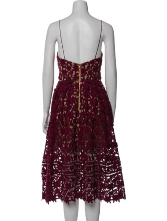 Self-Portrait Lace Pattern Midi Length Dress