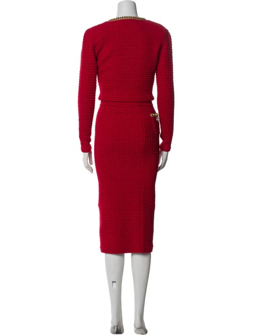 Self-Portrait Glitter Accents Skirt Suit