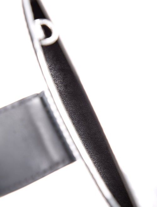 Self-Portrait Patent Leather Silver Curved Bow Micro Shoulder Bag