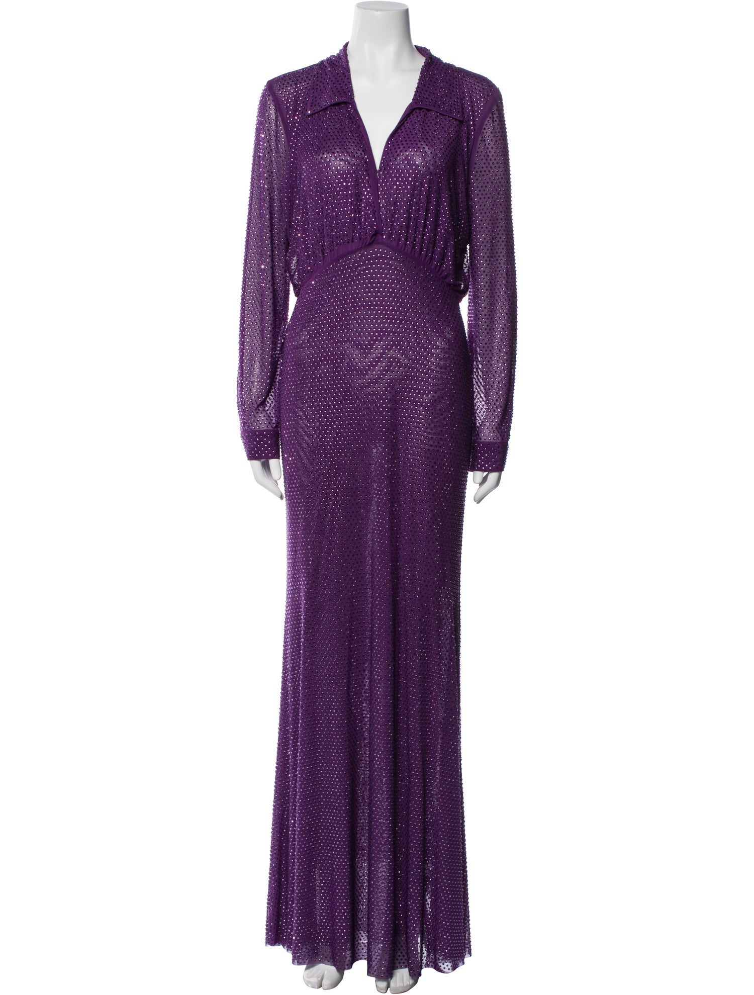 Self-Portrait V-Neck Long Dress