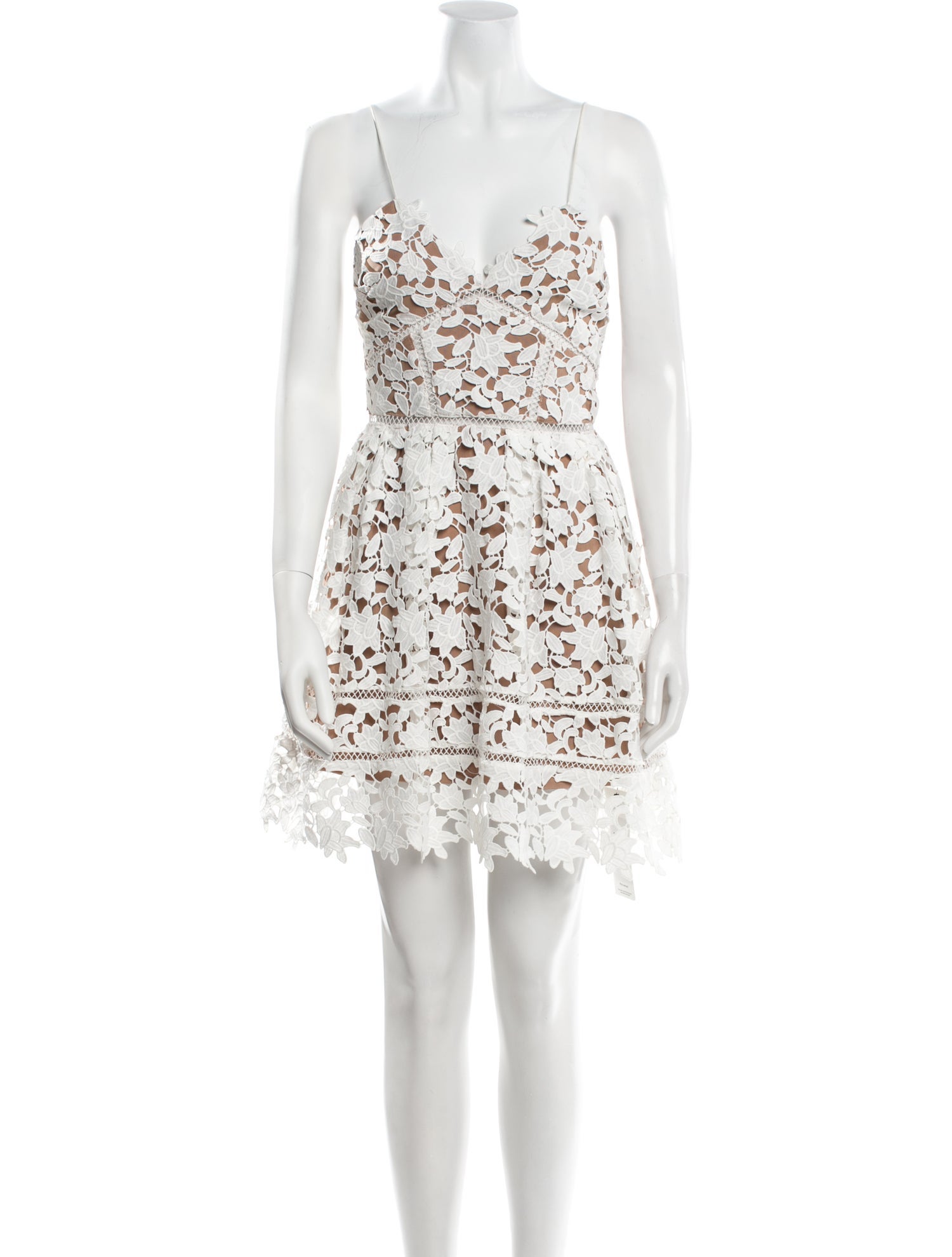 Self-Portrait Lace Pattern Mini Dress