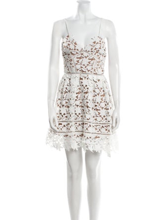 Self-Portrait Lace Pattern Mini Dress