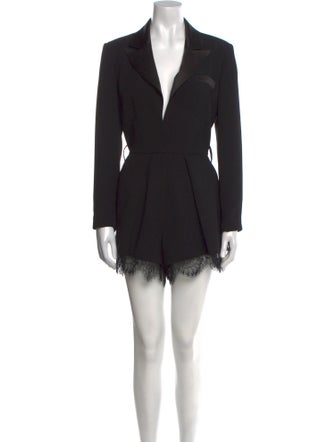 Self-Portrait Plunge Neckline Romper