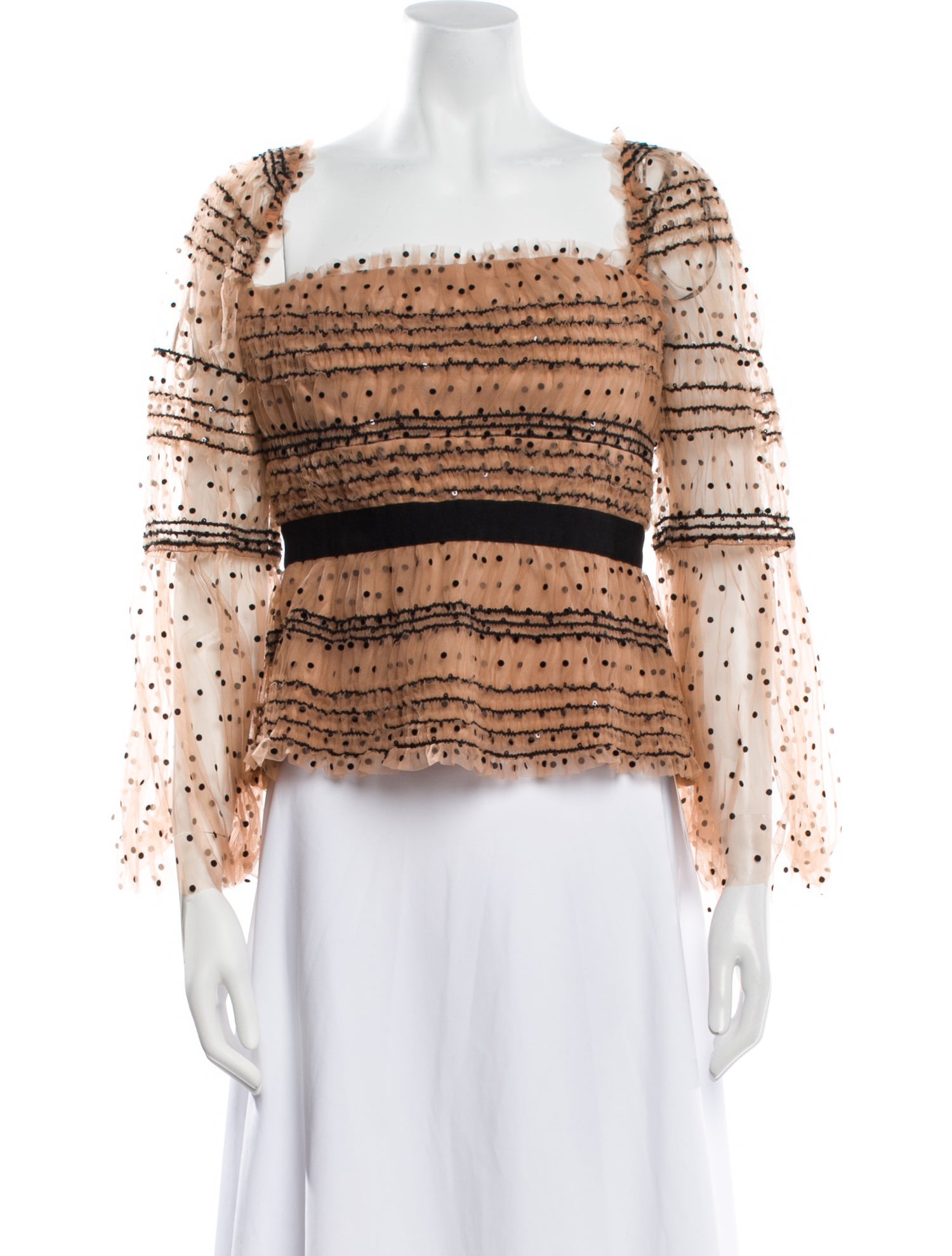 Self-Portrait Printed Square Neckline Crop Top w/ Tags