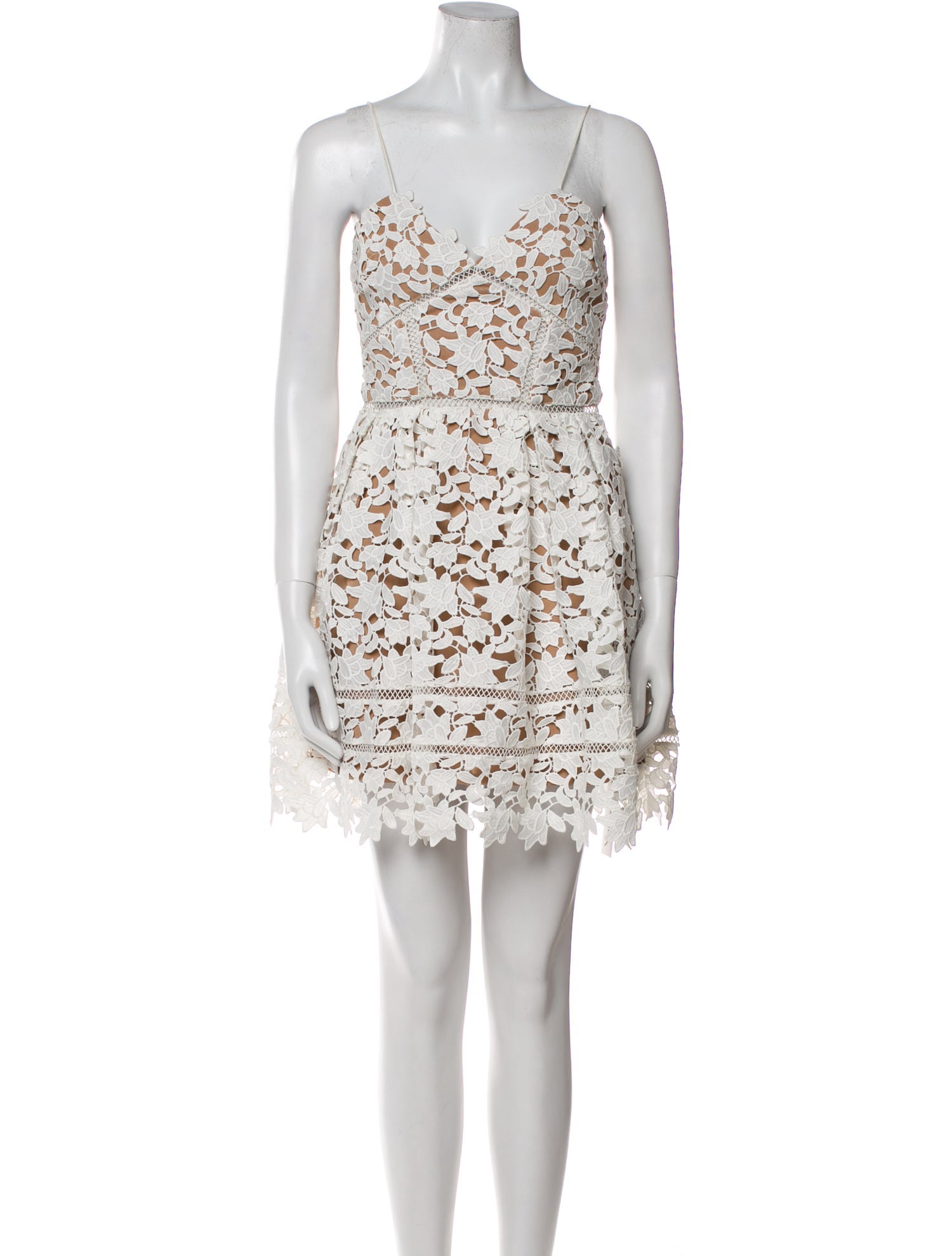 Self-Portrait Lace Pattern Mini Dress