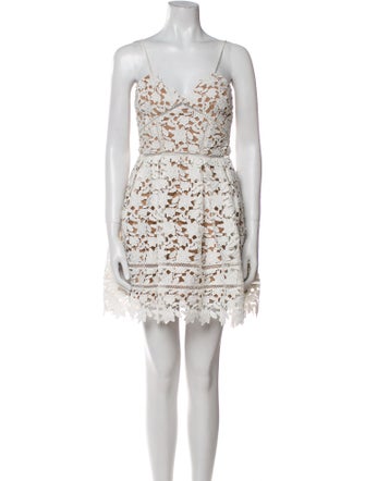 Self-Portrait Lace Pattern Mini Dress
