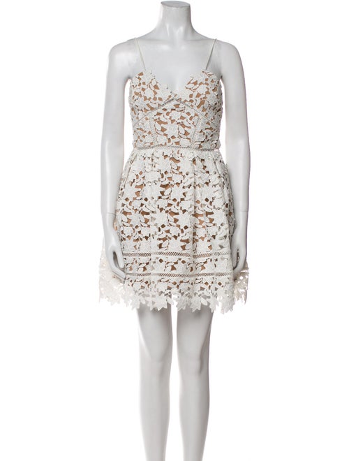 Self-Portrait Lace Pattern Mini Dress