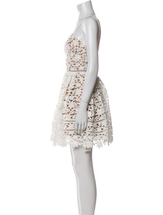Self-Portrait Lace Pattern Mini Dress