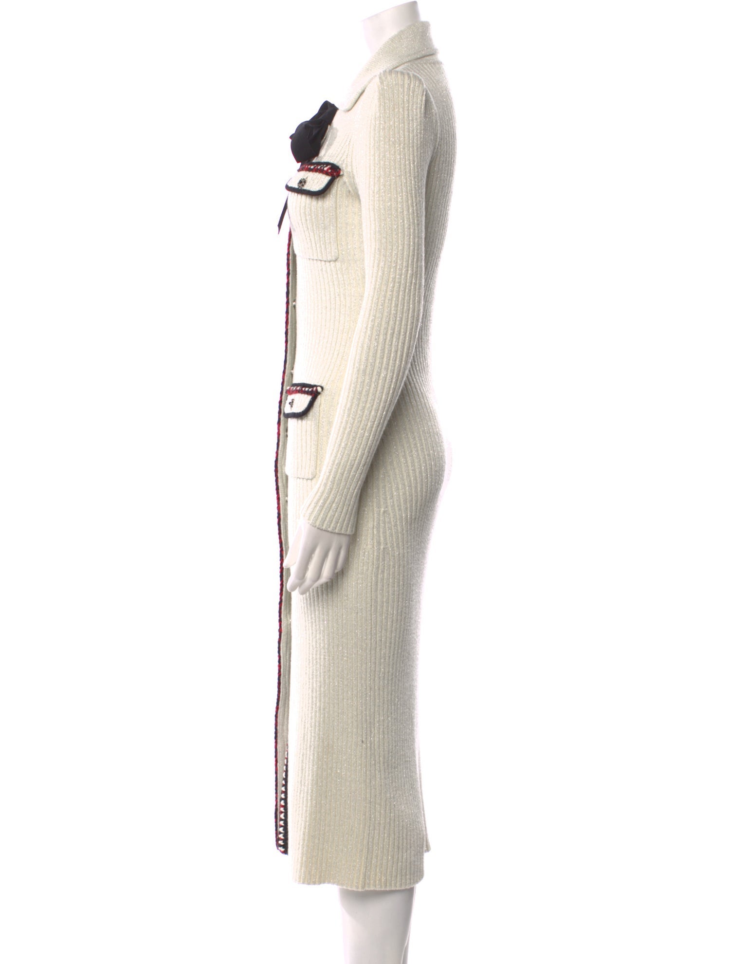 Self-Portrait Mock Neck Midi Length Dress