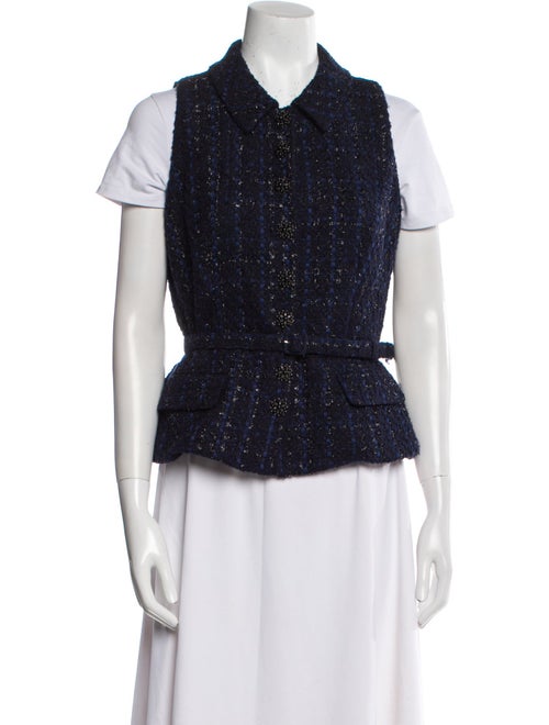 Self-Portrait Tweed Pattern Vest