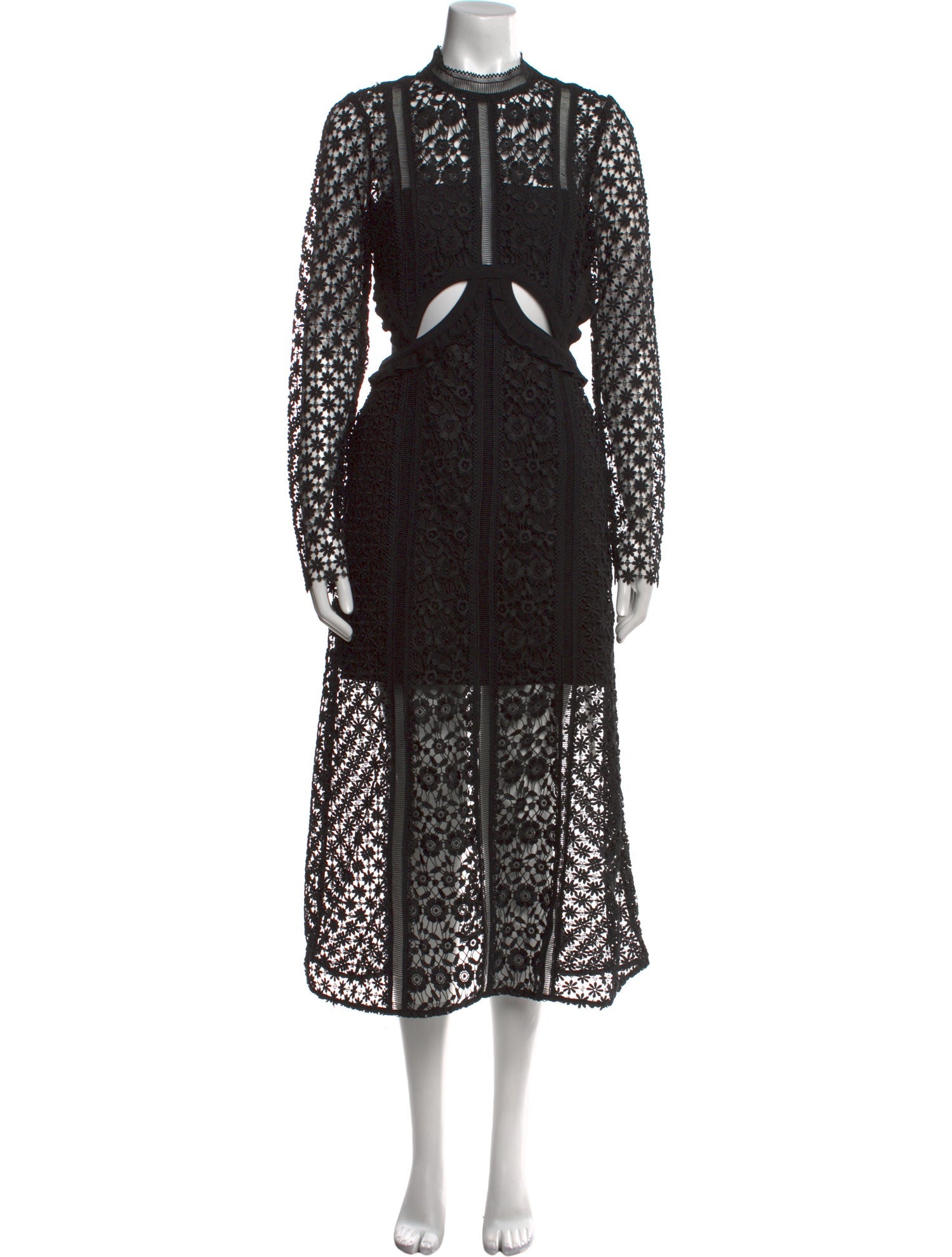 Self-Portrait Lace Pattern Long Dress