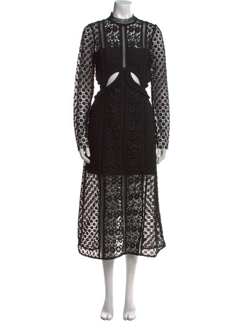 Self-Portrait Lace Pattern Long Dress