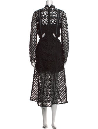 Self-Portrait Lace Pattern Long Dress