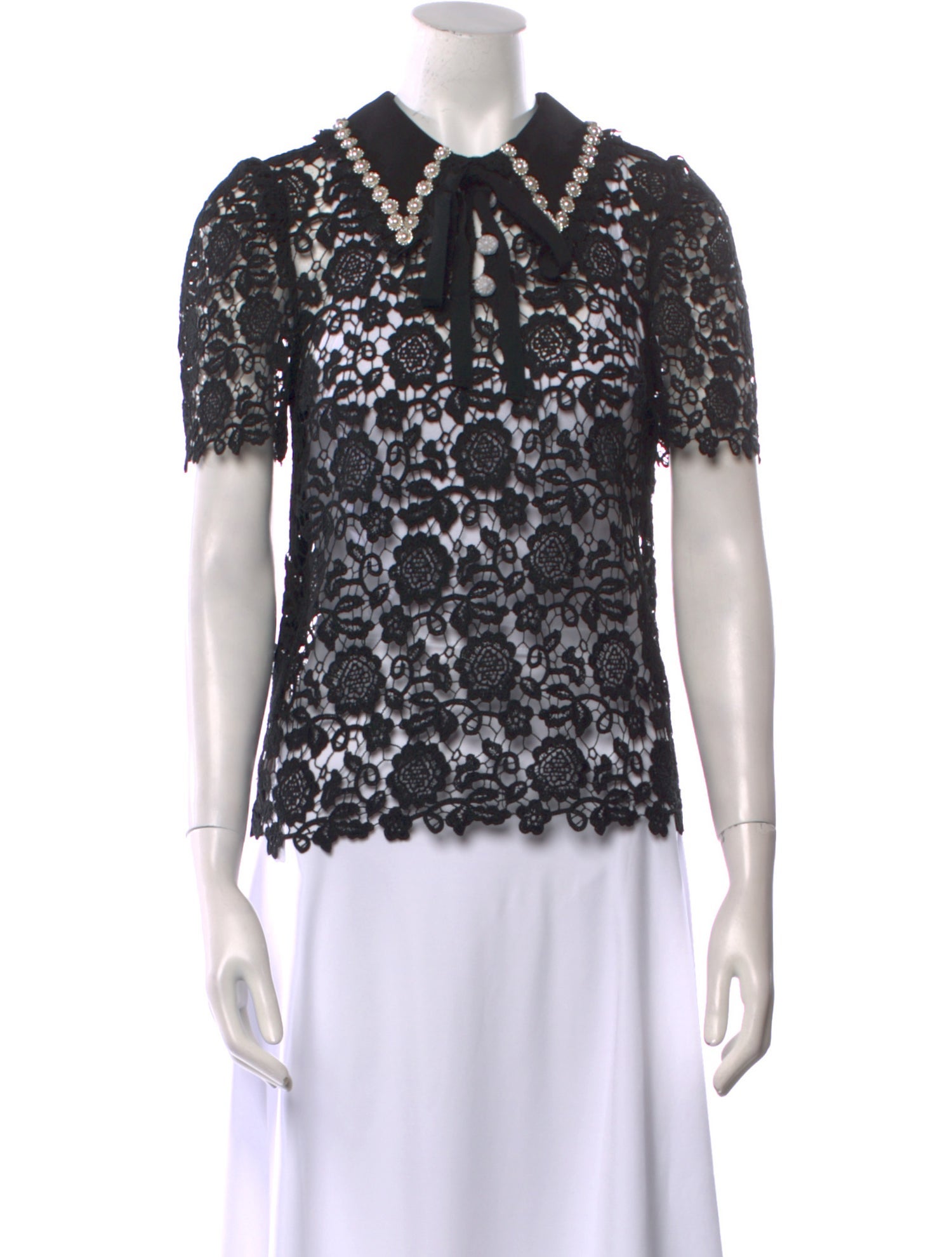 Self-Portrait Crochet Lace Pattern Polo w/ Tags