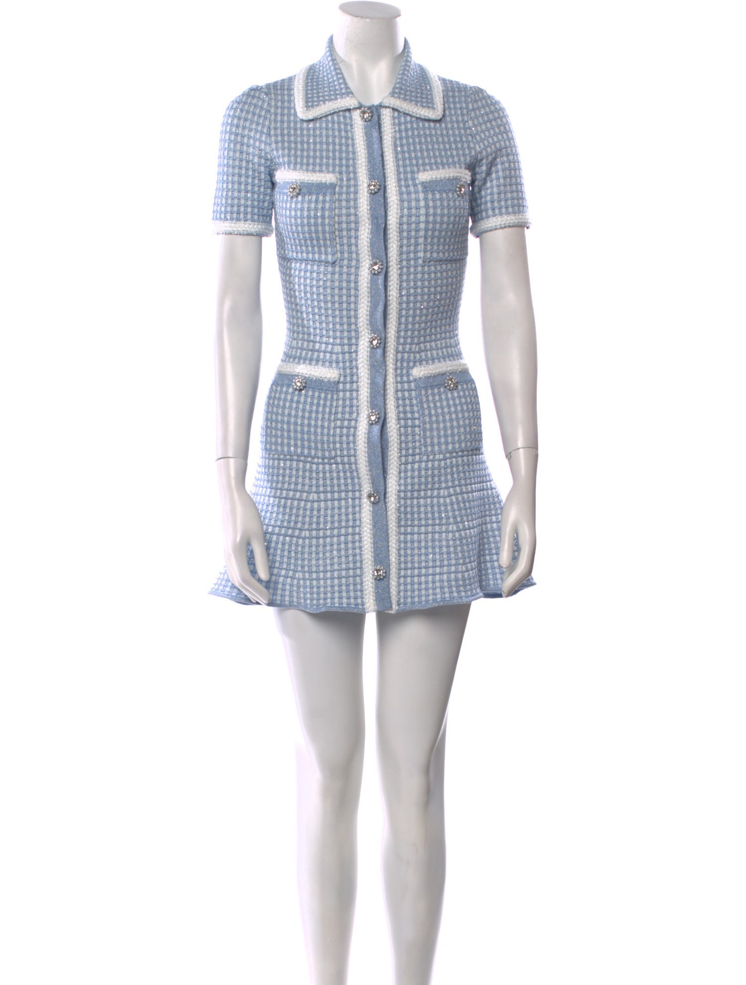 Self-Portrait Plaid Print Mini Dress