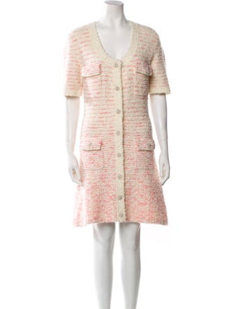 Self-Portrait Tweed Pattern Mini Dress