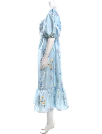 Self-Portrait Floral Print Midi Length Dress