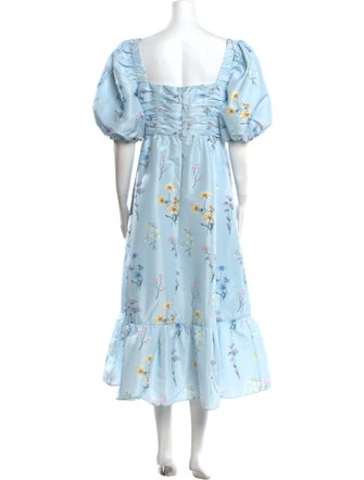 Self-Portrait Floral Print Midi Length Dress