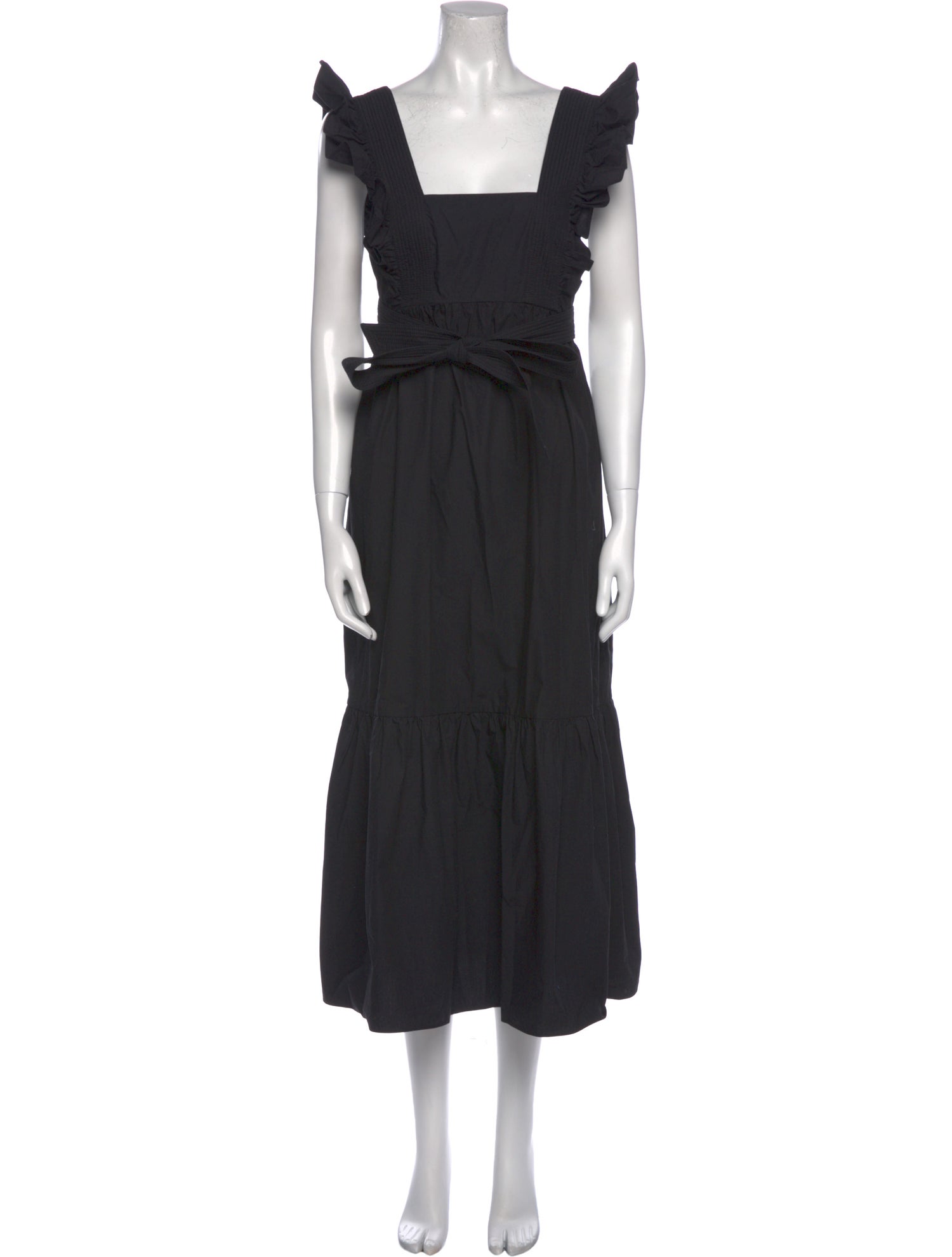 Self-Portrait Square Neckline Midi Length Dress