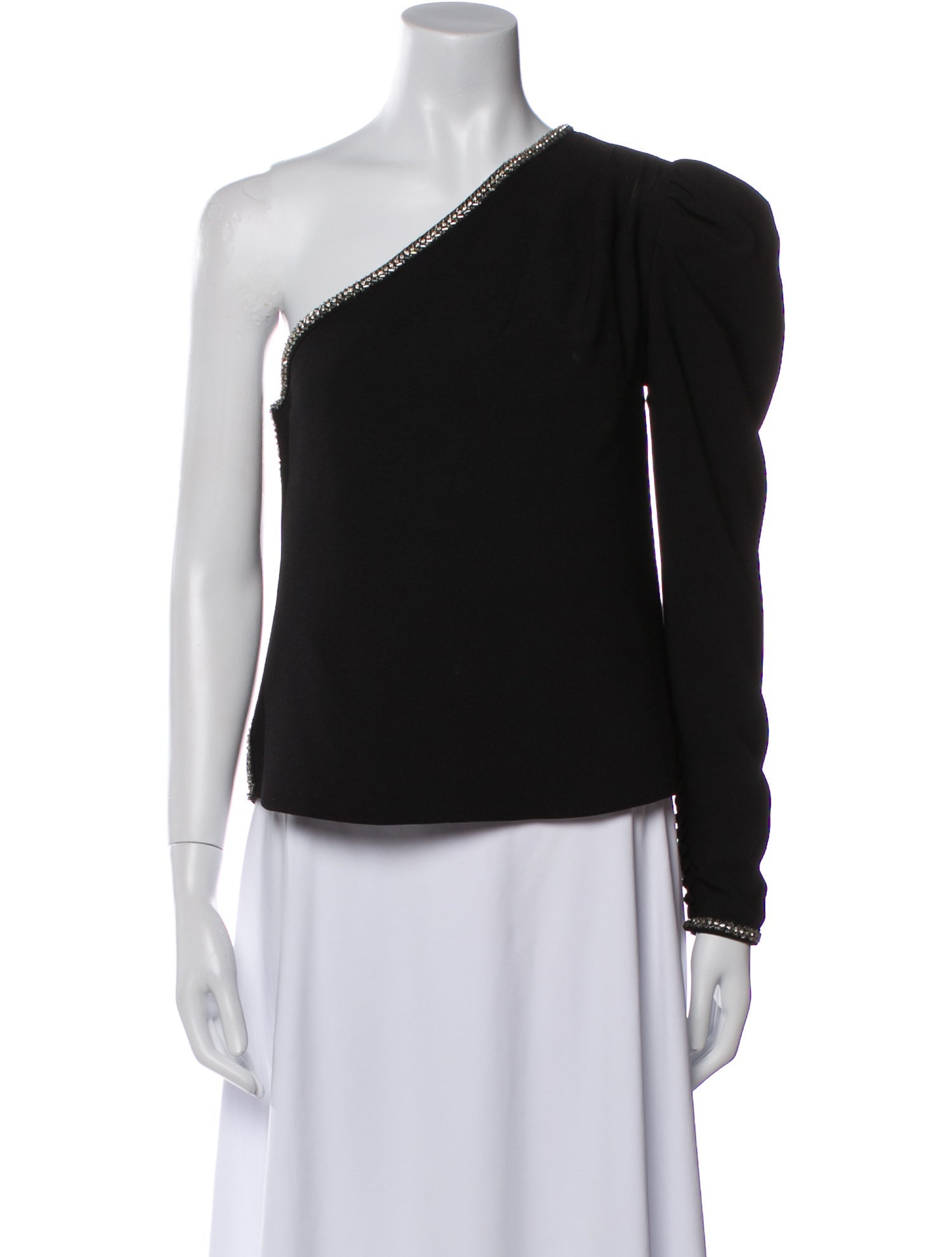 Self-Portrait One-Shoulder Long Sleeve Top