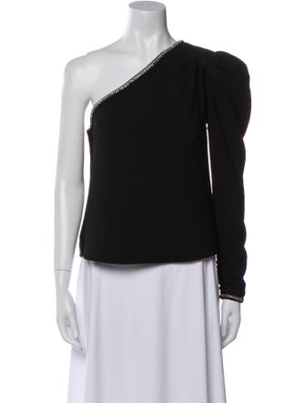 Self-Portrait One-Shoulder Long Sleeve Top