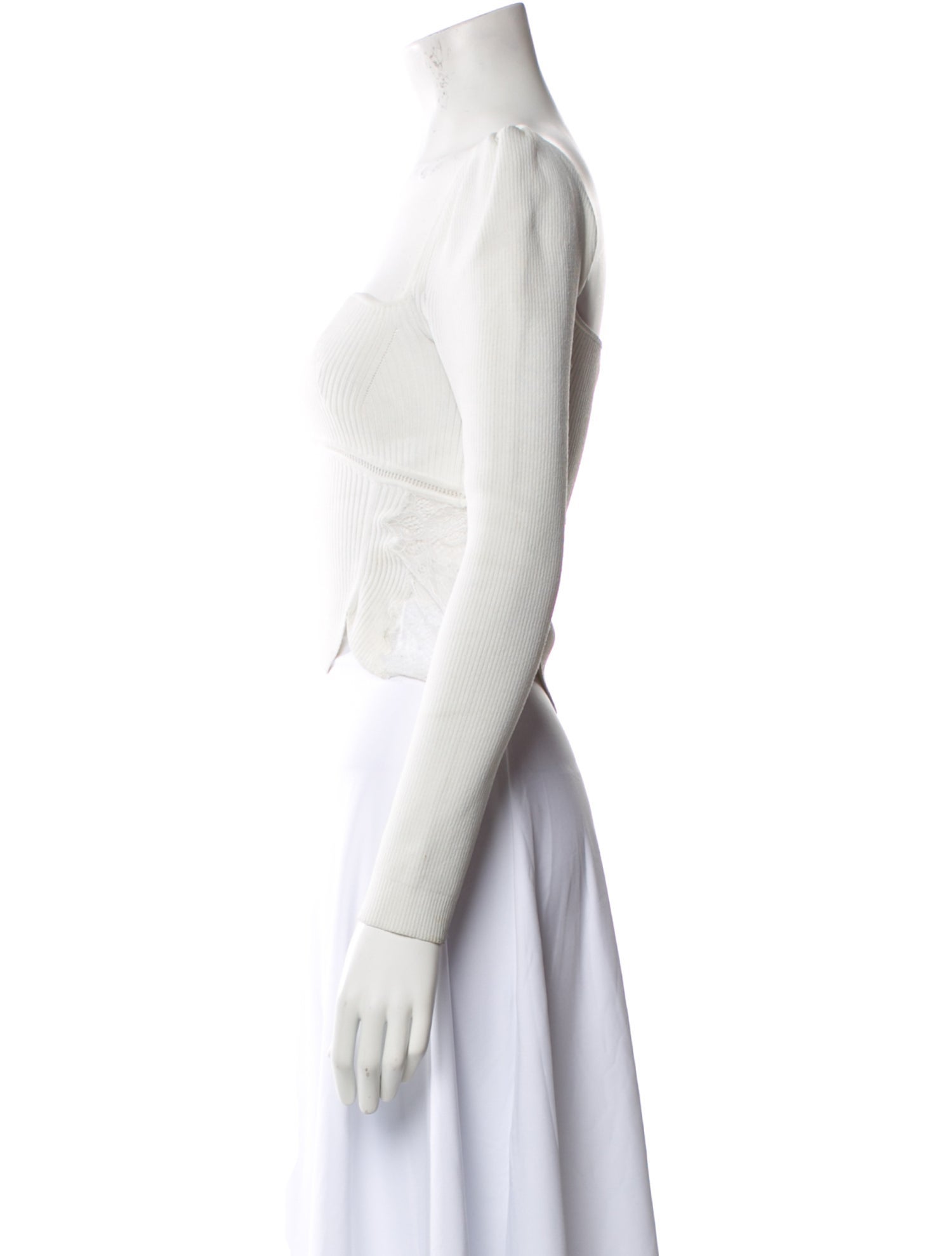 Self-Portrait Square Neckline Sleeveless Crop Top