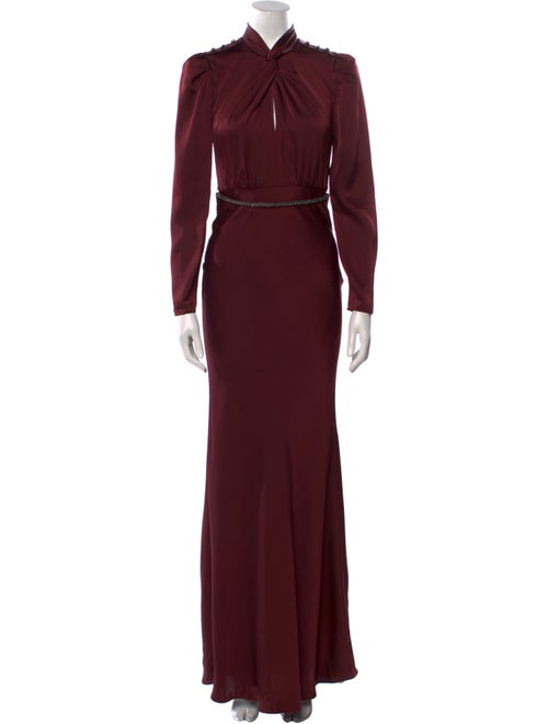 Self-Portrait Mock Neck Long Dress