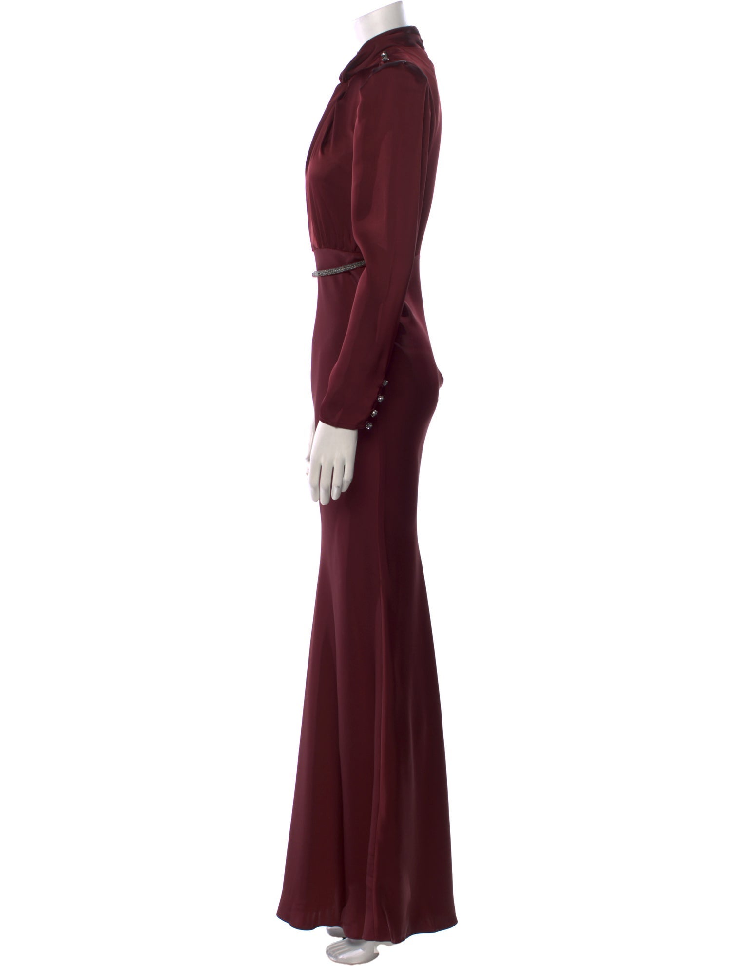 Self-Portrait Mock Neck Long Dress