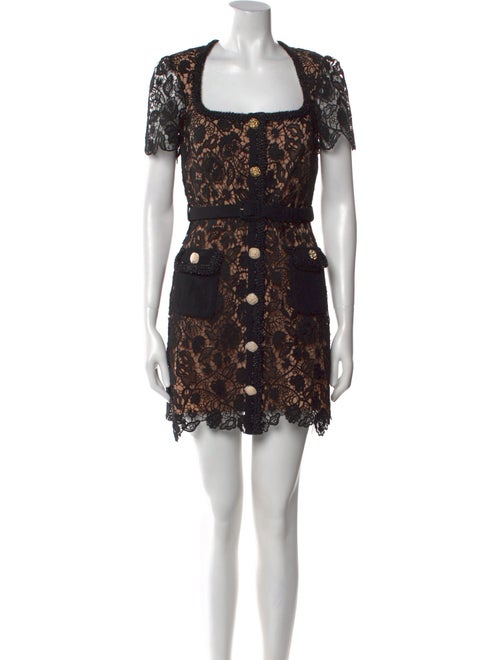 Self-Portrait Lace Pattern Mini Dress