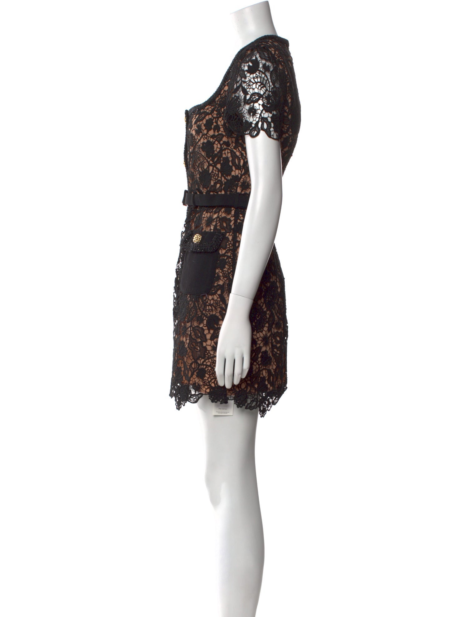 Self-Portrait Lace Pattern Mini Dress