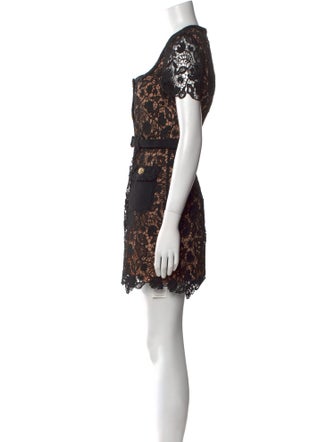 Self-Portrait Lace Pattern Mini Dress