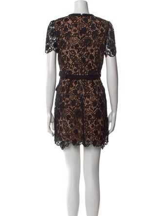 Self-Portrait Lace Pattern Mini Dress