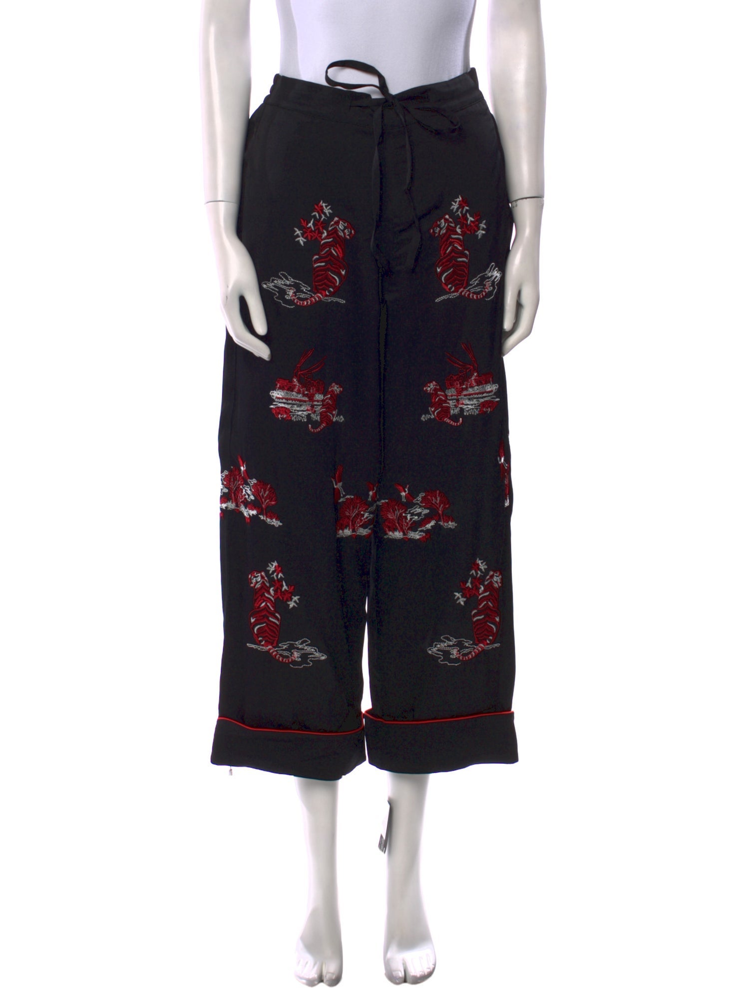 Self-Portrait Printed Wide Leg Pants w/ Tags