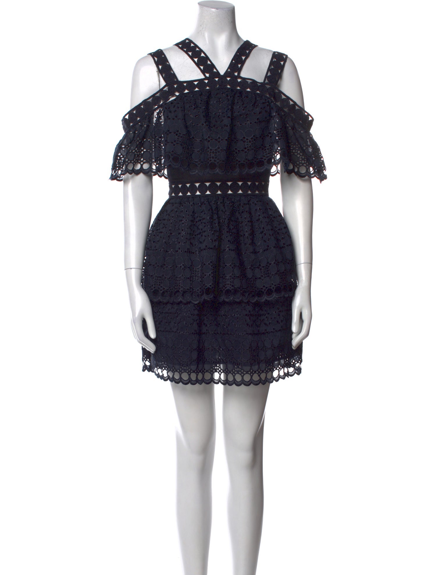 Self-Portrait V-Neck Mini Dress