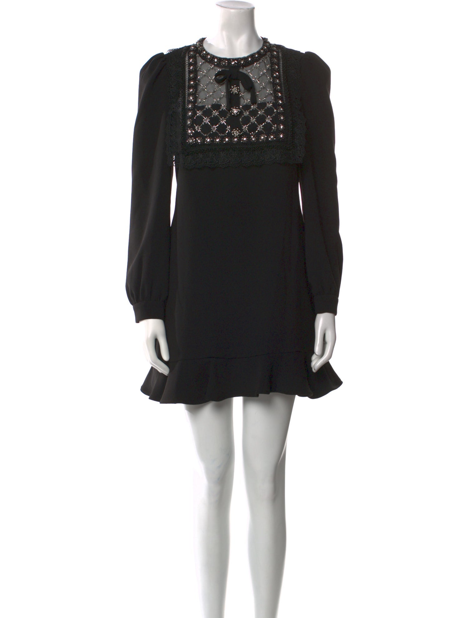 Self-Portrait Crew Neck Mini Dress