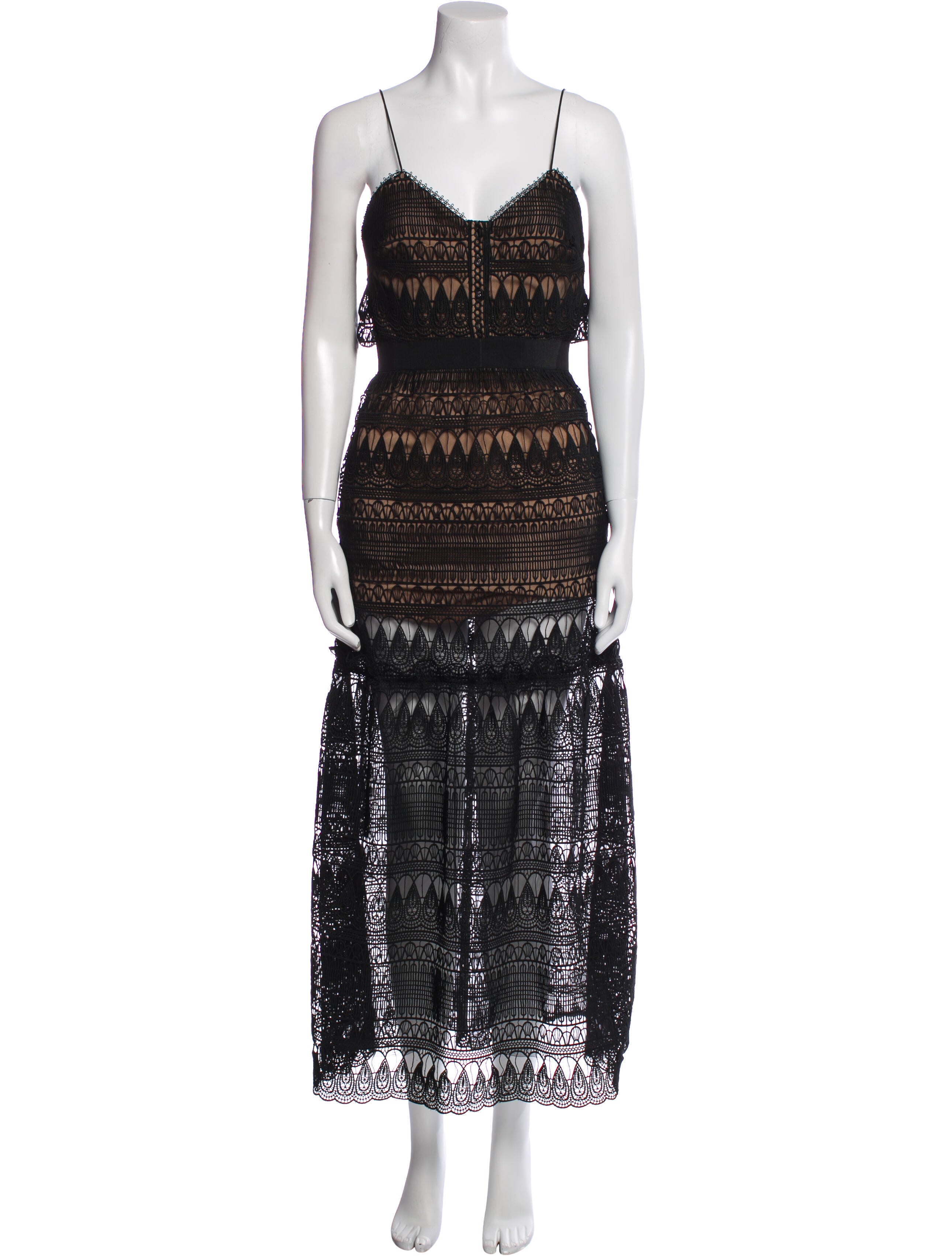 Self-Portrait Lace Pattern Long Dress